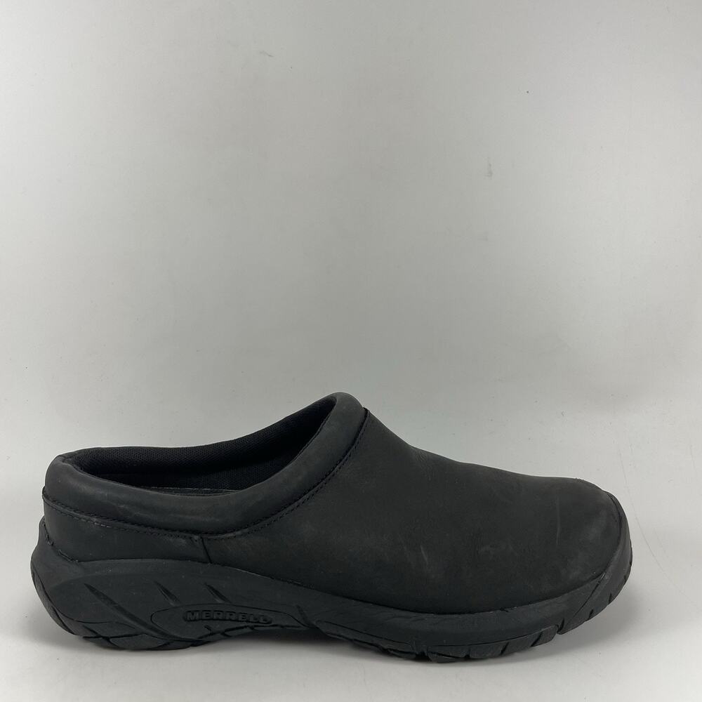 Merrell Encore Nova 4 Clog Shoes Womens Size 8 Black Leather Slip On Comfort